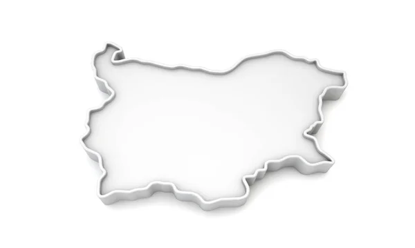 Simple white 3D map of Bulgaria. 3D Rendering — Stok fotoğraf