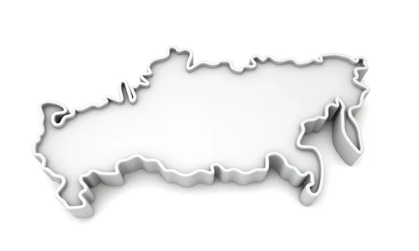 Simple white 3D map of Russia. 3D Rendering — Stok fotoğraf