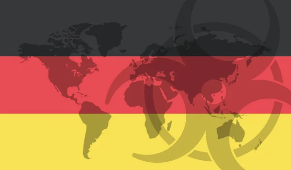 Bandeira da Alemanha conceito de surto de doença global — Fotografia de Stock