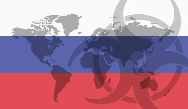 Russia flag global disease outbreak concept — 图库照片