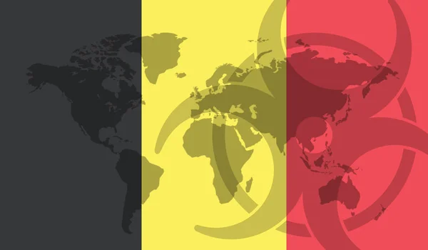 Belgium flag global disease outbreak concept — 图库照片
