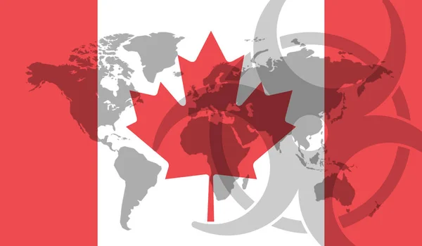 Canada flag global disease outbreak concept — Stok fotoğraf