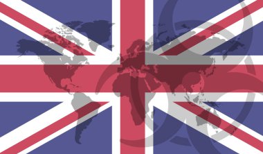 United Kingdom flag global disease outbreak concept