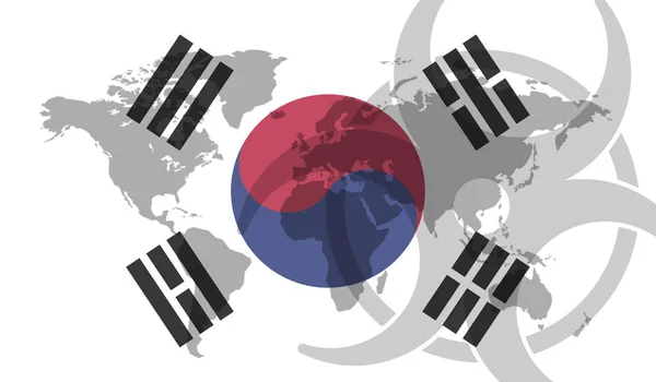 Corea del Sur señala un concepto global de brote de enfermedad — Foto de Stock