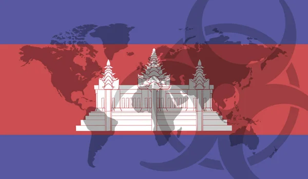 Conceito de surto de doença global de bandeira cambojana — Fotografia de Stock
