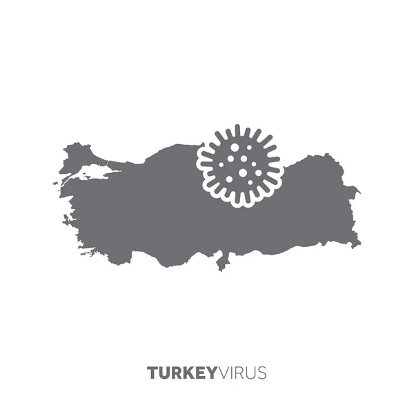 Turki memetakan dengan mikroba virus. Penyakit dan wabah penyakit - Stok Vektor