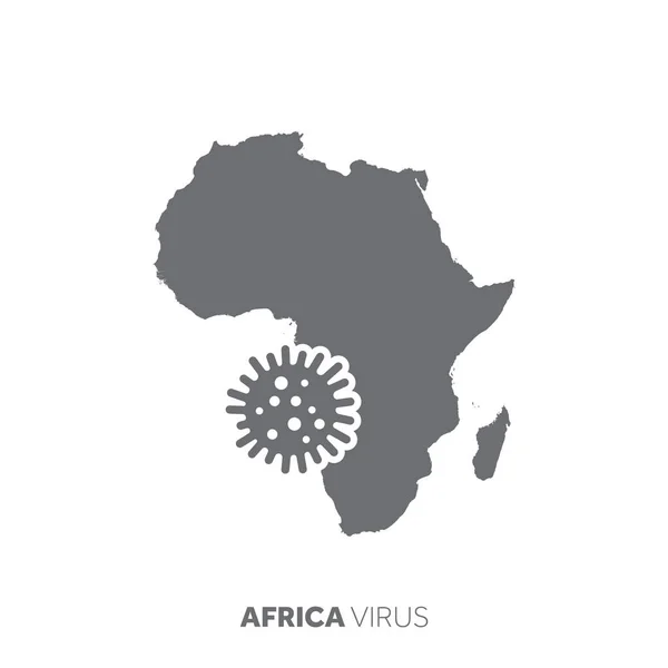 ウイルス微生物を用いたアフリカ地図。病気と病気の発生 — ストックベクタ