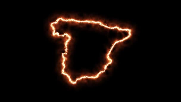 Obrys hořícího Španělska. 3D vykreslení