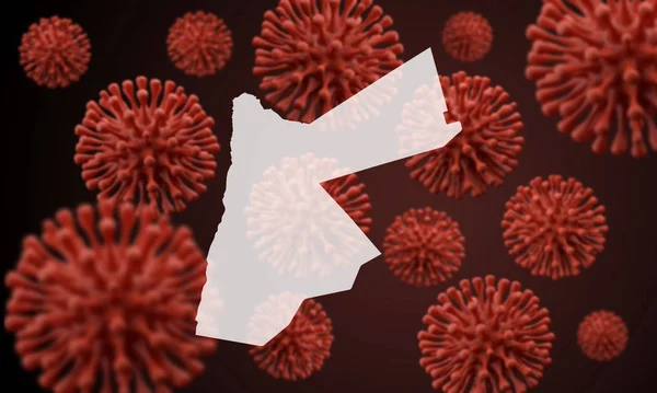 Jordan map over a scientific virus microbe background. 3D Rendering — Stock Photo, Image