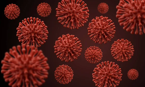 Mikroskopijne mikroskopijne zbliżenie 3D Rendering — Zdjęcie stockowe