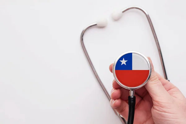 Chile healthcare concept. Doctor holding a medical stethoscope. — Stock fotografie