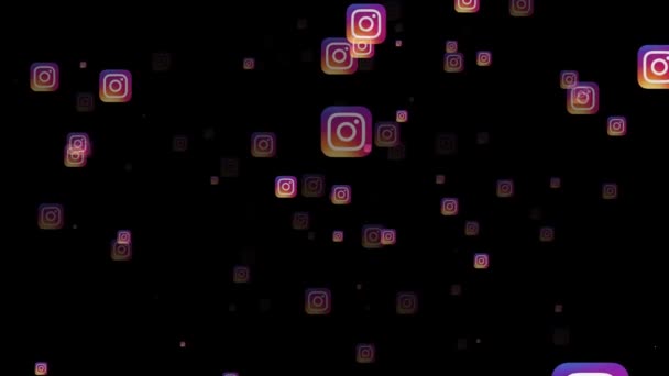 LONDON, Storbritannien - 26 februar 2019: Instagram logo flyve gennem animation – Stock-video