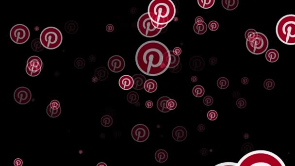 LONDON, UK - February 26th 2019: Pinterest logo fly through animation — Stock Video