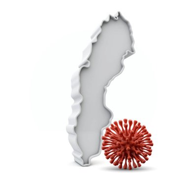 İsveç haritasında ölümcül korona virüsü var. 3d Hazırlama