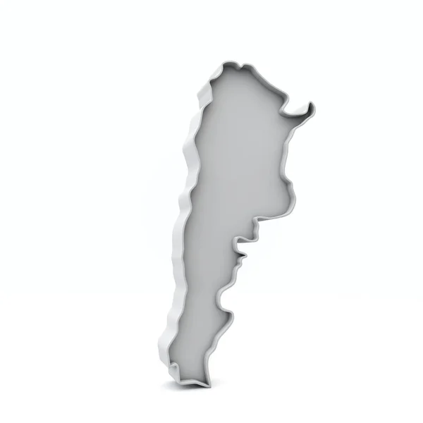 Argentinië eenvoudige 3D kaart in wit grijs. 3d Rendering — Stockfoto