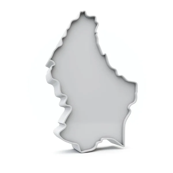 Luxembourg carte 3D simple en gris blanc. Rendu 3D — Photo