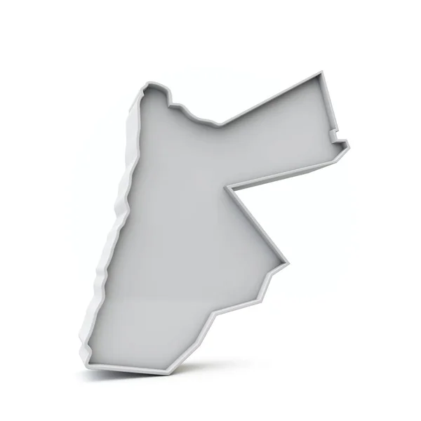 Jordan simple 3d map in white grey. 3D 렌더링 — 스톡 사진