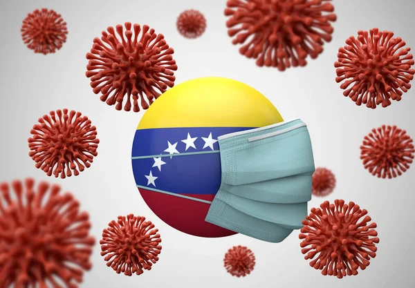 Venezuela flag with protective face mask. Coronavirus concept. 3D Render — Stock Photo, Image