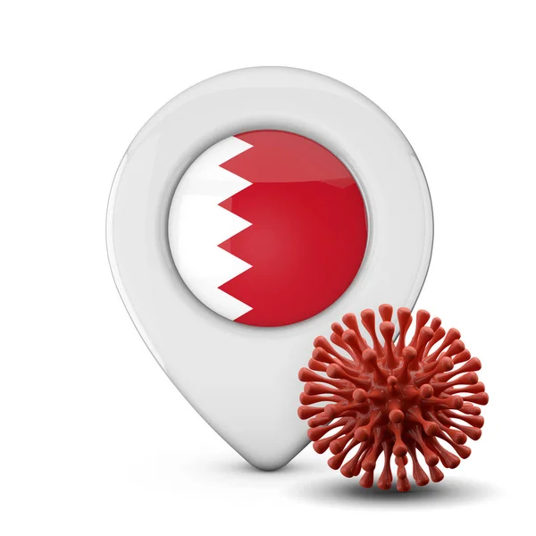 바레인 지점 표시에 바이러스나 질병 미생물 이 있습니다. 3D 렌더링 — 스톡 사진