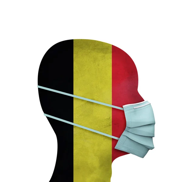 比利时保健。戴防护面罩的人3d渲染 — 图库照片