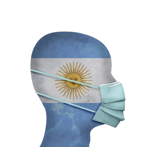 Аргентинська медична допомога. Людина з захисною маскою обличчя. 3d Render — стокове фото