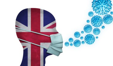 Uk sağlık hizmetleri. Koruyucu maskeli biri. 3d Hazırlama