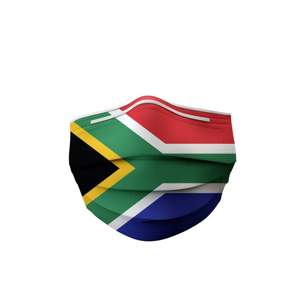 Dél-Afrikai zászló védő orvosi maszk. 3d Kiolvasztás — Stock Fotó