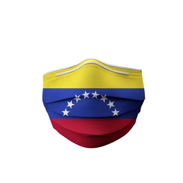 Venezuela flagga skyddande medicinsk mask. 3D-konvertering — Stockfoto