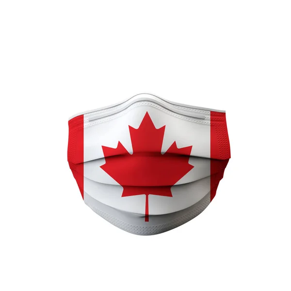 Kanada bayrağı koruyucu tıbbi maske. 3d Hazırlama — Stok fotoğraf