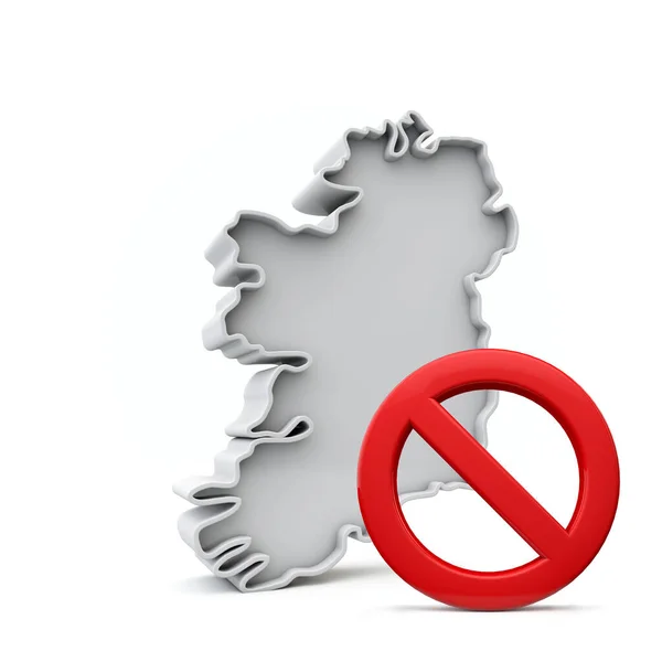 İrlanda haritasında giriş uyarısı yok. 3d Hazırlama — Stok fotoğraf
