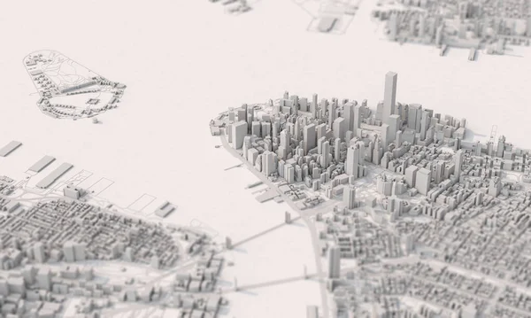 Vista aérea del mapa de Nueva York. diseño minimalista gris. Renderizado 3D — Foto de Stock