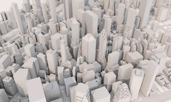 ニューヨーク市地図空撮。グレイ最小限のデザイン。3Dレンダリング — ストック写真