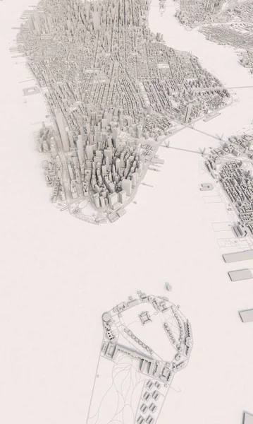 New York City map air view Сірий мінімальний дизайн. 3d рендеринг — стокове фото