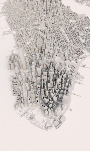 Карта Нью-Йорка вид с воздуха. серый минимальный дизайн. 3D рендеринг — стоковое фото