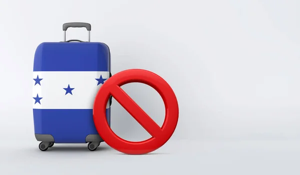 Valise drapeau Honduras sans panneau d'entrée. Concept d'interdiction de voyager. Expéditeur 3D — Photo