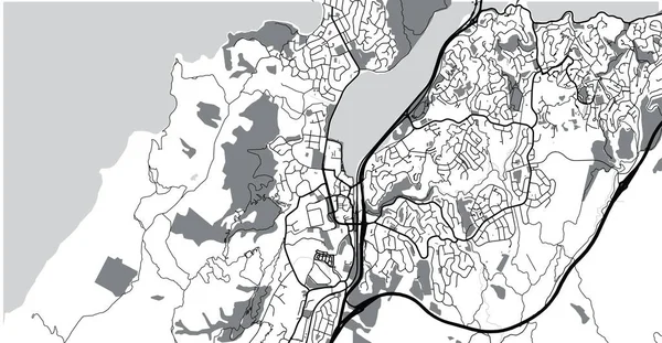 Mapa města Urban vektor Porirua, Nový Zéland — Stockový vektor