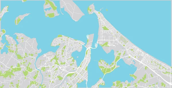 Mapa da cidade de vetores urbanos de Tauranga, Nova Zelândia — Vetor de Stock