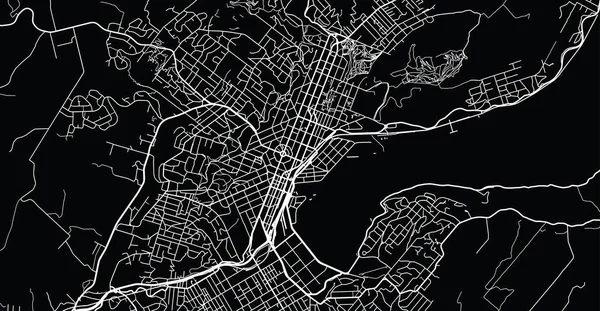 Mapa da cidade de vetor urbano de Dunedin, Nova Zelândia — Vetor de Stock