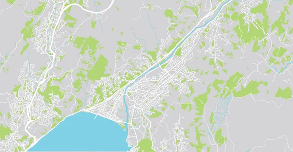 新西兰下胡特市城市矢量地图 — 图库矢量图片