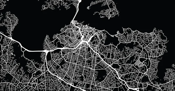 ニュージーランドのオークランドの都市ベクトル都市地図 — ストックベクタ