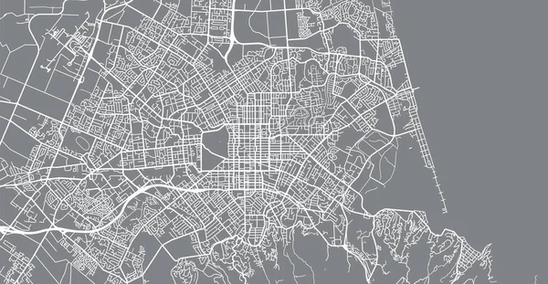 Mapa urbano de Christchurch, Nueva Zelanda — Vector de stock