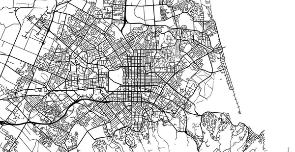 Mapa da cidade de vetores urbanos de Christchurch, Nova Zelândia — Vetor de Stock