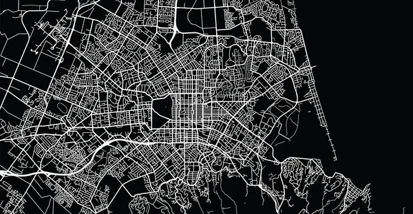 Městská mapa města Christchurch, Nový Zéland — Stockový vektor