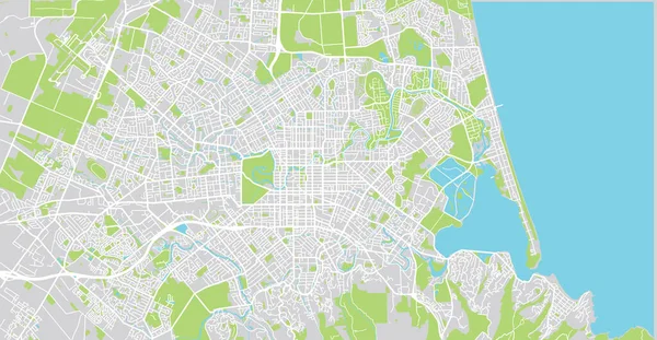 Mapa da cidade de vetores urbanos de Christchurch, Nova Zelândia — Vetor de Stock