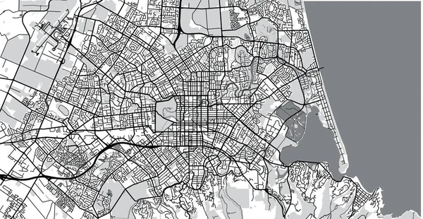 Mappa città vettoriale urbana di Christchurch, Nuova Zelanda — Vettoriale Stock