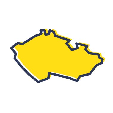 Çek Cumhuriyeti 'nin basit sarı dış hat haritası