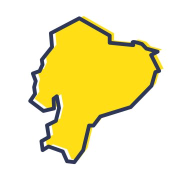 Ekvador 'un basit sarı dış hat haritası