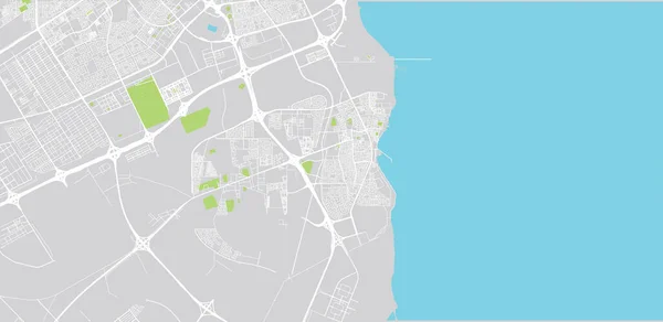 卡塔尔Al Wakrah的城市矢量城市地图 — 图库矢量图片