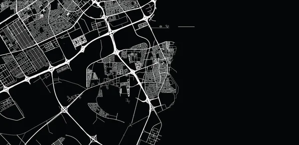Stadtplan von Al Wakrah, Katar — Stockvektor