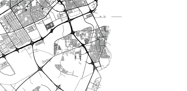 Al Wakrah şehir haritası, Katar — Stok Vektör